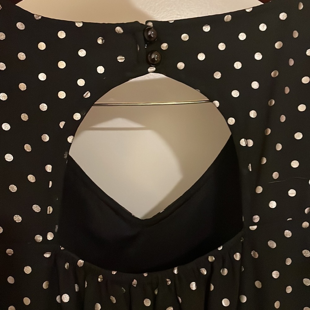 BeBop Black Dress with Gold Polka Dots - Picture 5 of 6